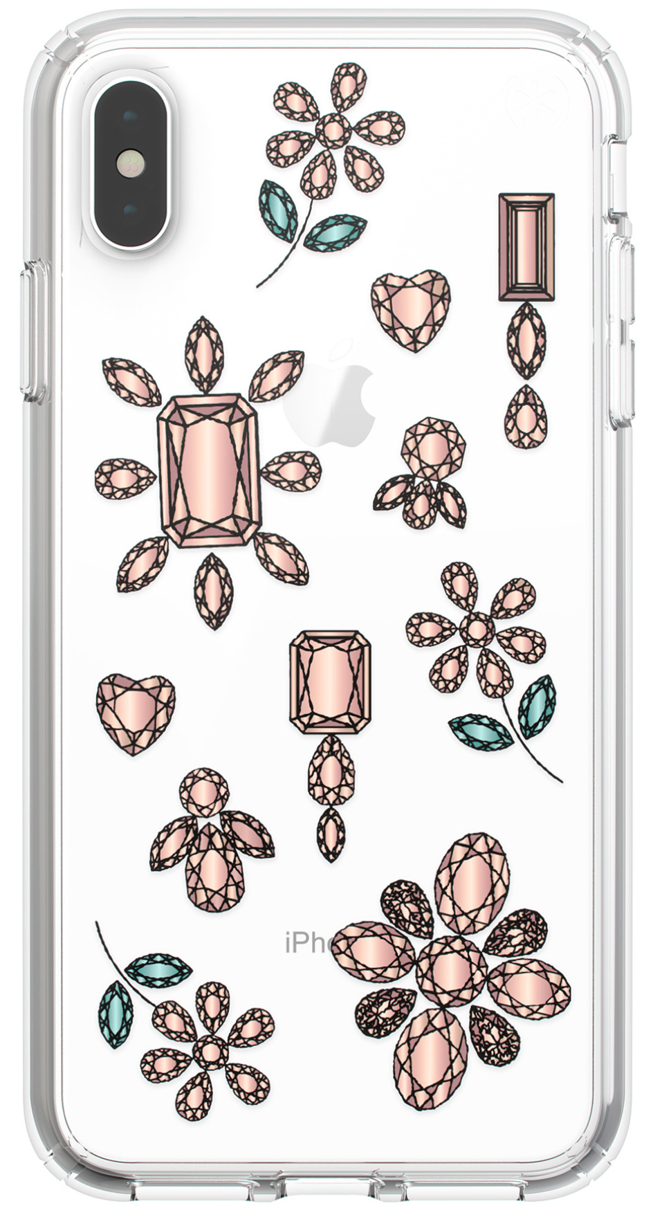 Speck Presidio Clear + Print Apple iPhone XS Max Dancingdiamonds Peach Gold/Clear – image 2