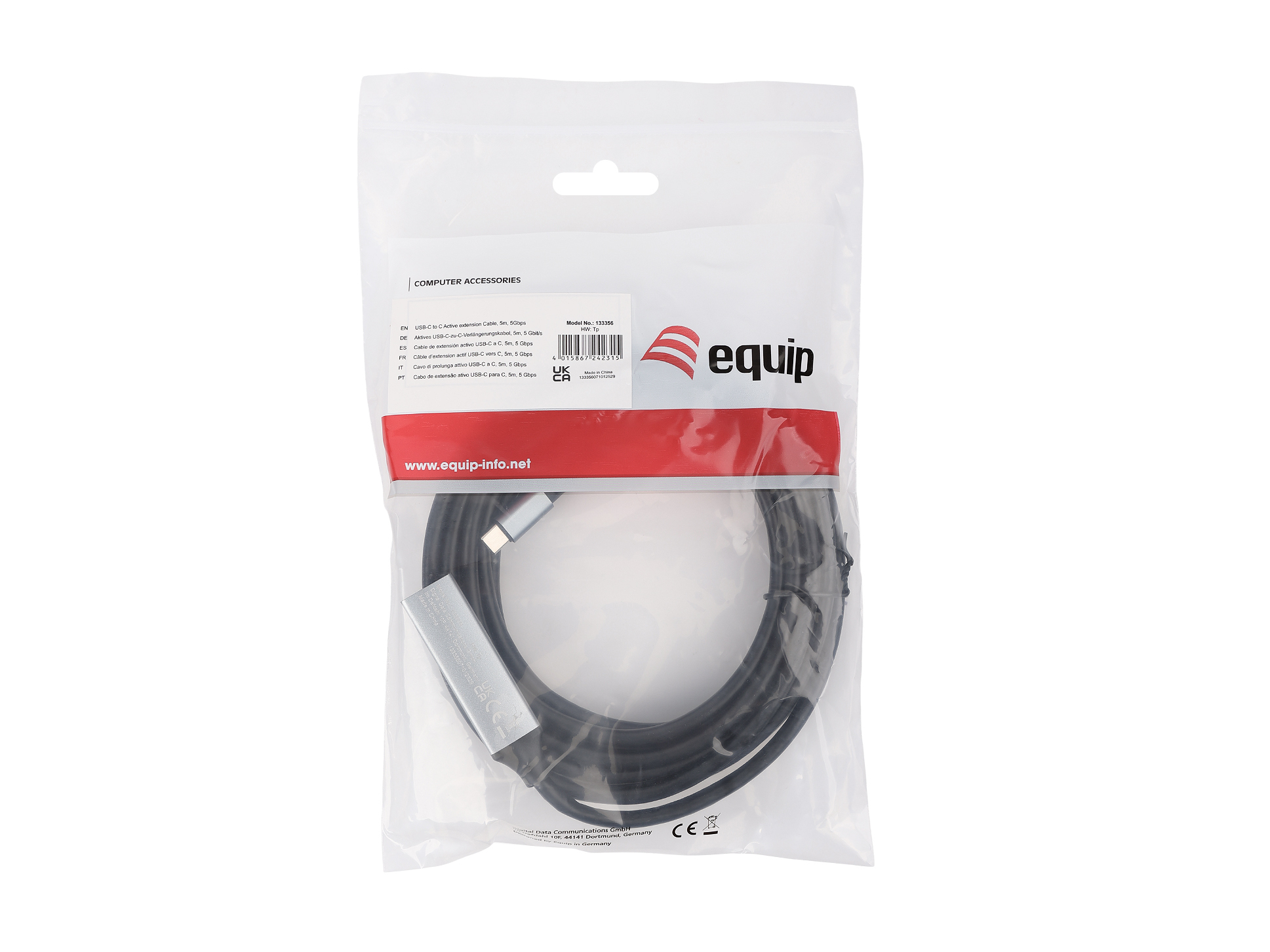 USB-C auf USB-C Aktiv-Verlängerungskabel, 5m, 5 Gbit/s