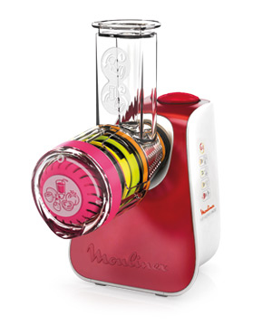 Moulinex DJ7645 electric grater/spiralizer Plastic Red, White