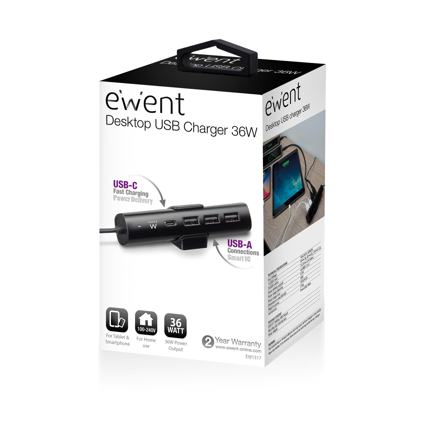 Ewent EW1317 mobile device charger Universal Black AC Indoor – image 6