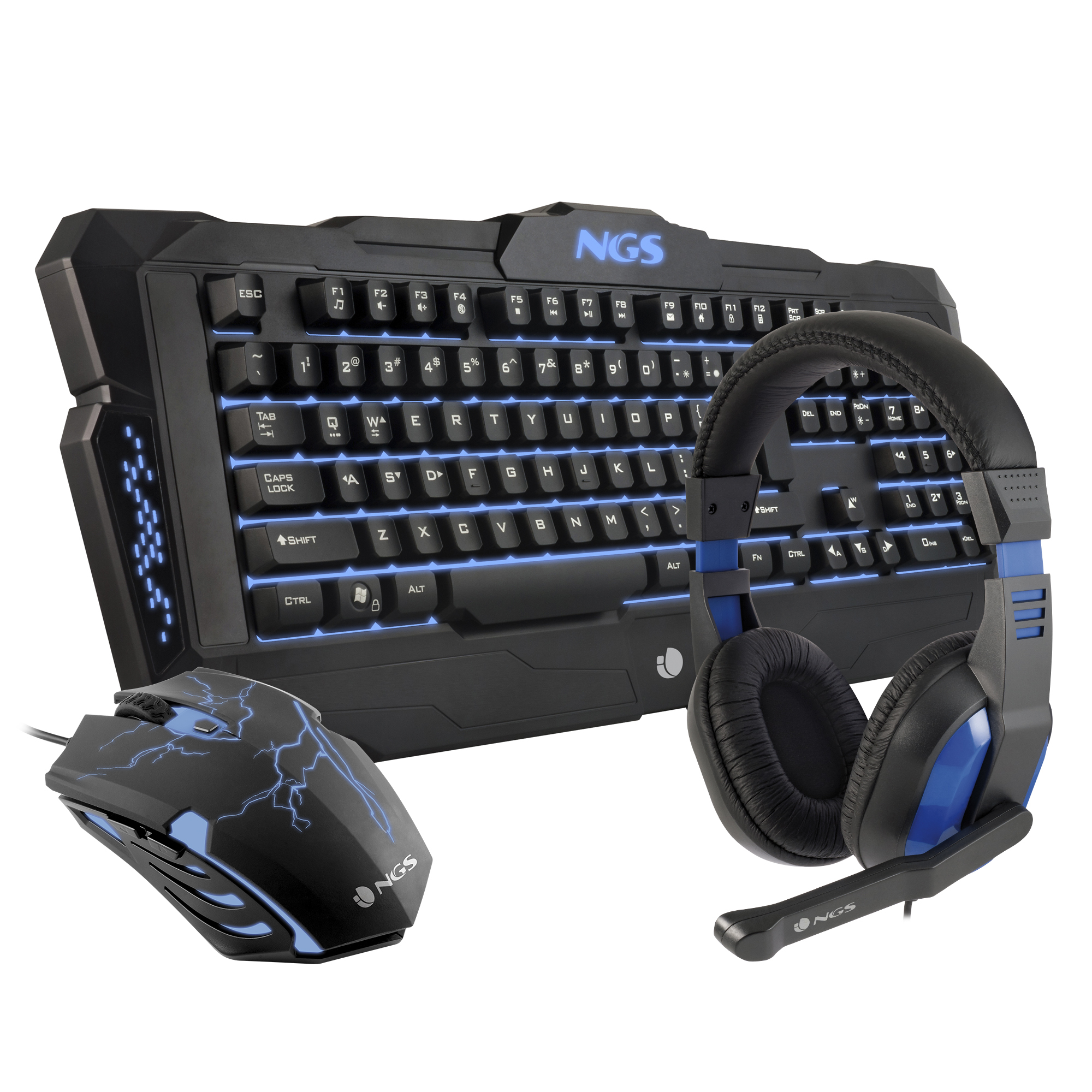 NGS GBX-1000 keyboard Mouse included Gaming USB Black – image 1