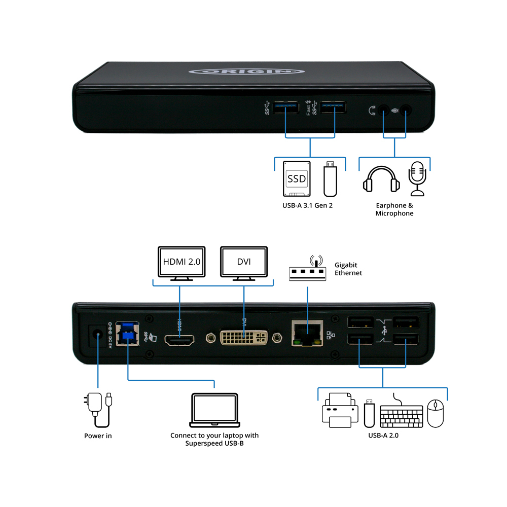 Origin Storage Docking Station USB 3.0 EQV to DELL 452-BBPG – image 7