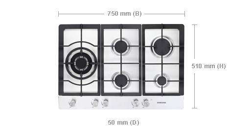 Samsung GN7A2IFXD hob Stainless steel Built-in Gas 5 zone(s) – image 4
