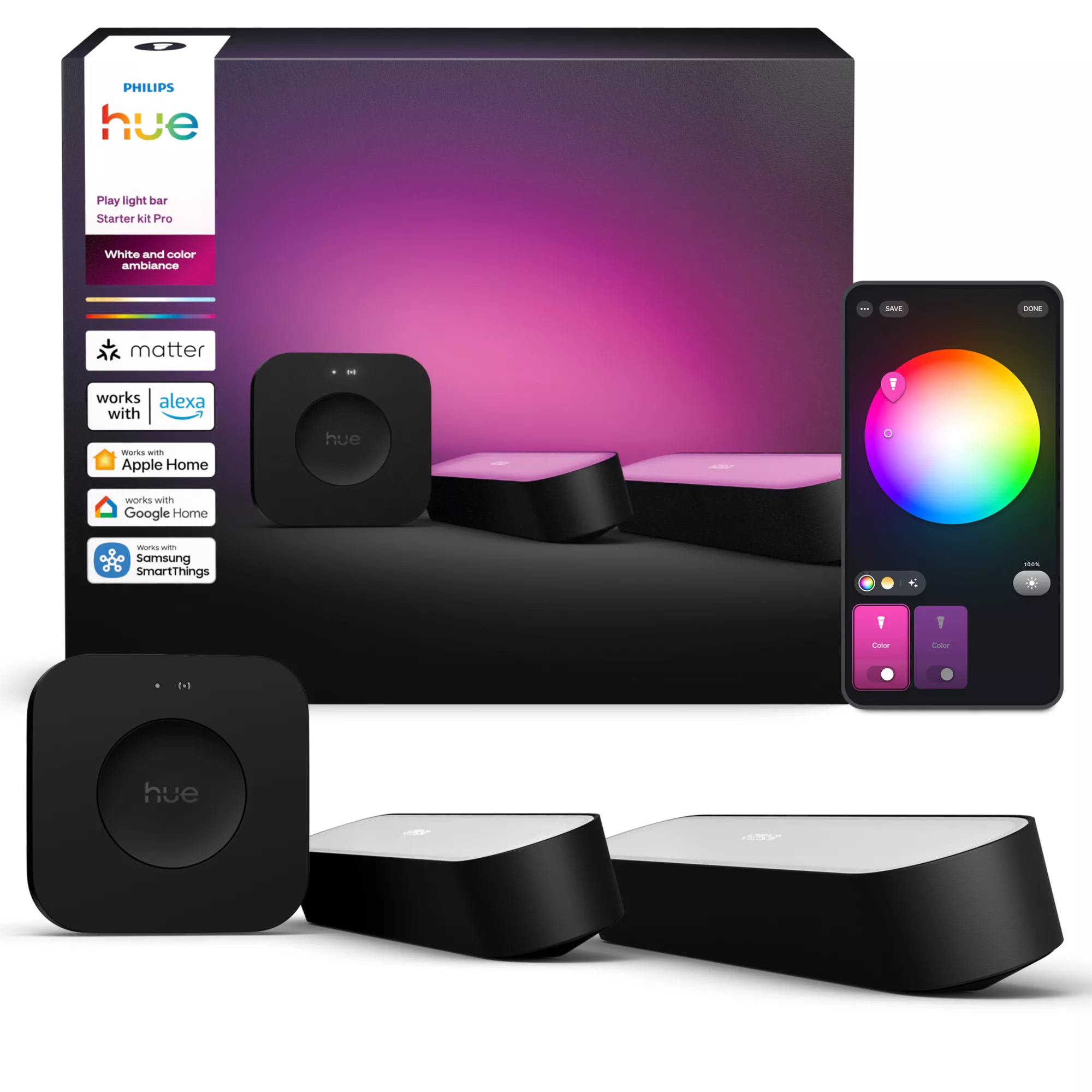 Philips by Signify Philips Hue White and colour ambience Starter kit: 2 Play light bars + Bridge Pro – image 6