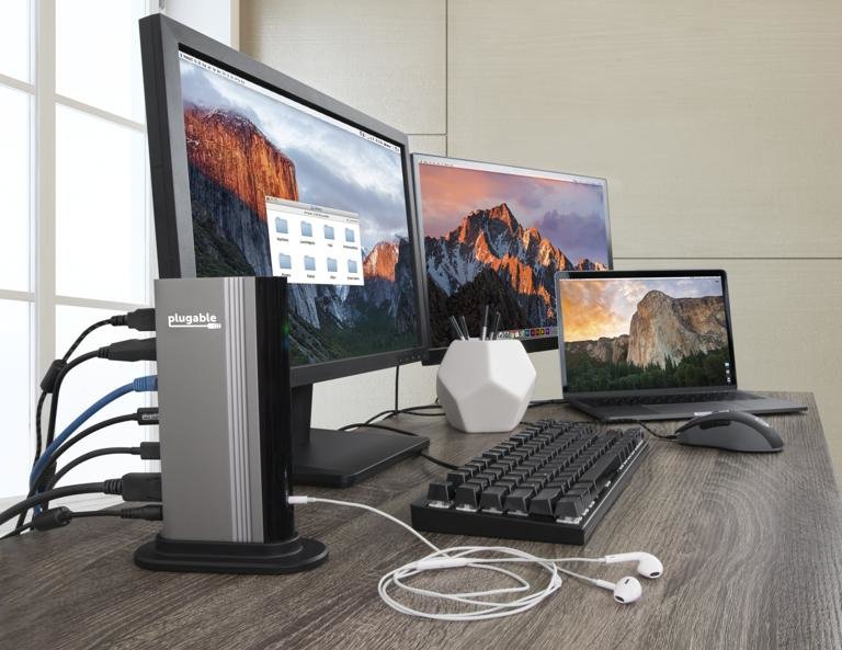 Plugable Technologies TBT3-UDV laptop dock/port replicator Docking Thunderbolt 3 Black, Grey – image 7