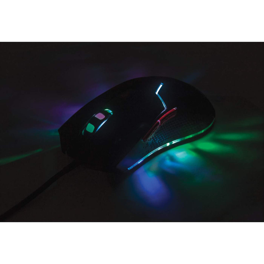 Manhattan Wired Optical Gaming USB-A Mouse with LEDs, 480 Mbps (USB 2.0), Six Button, Scroll Wheel, 800-2400dpi, Black with Red Buttons, Three Year Warranty – image 5
