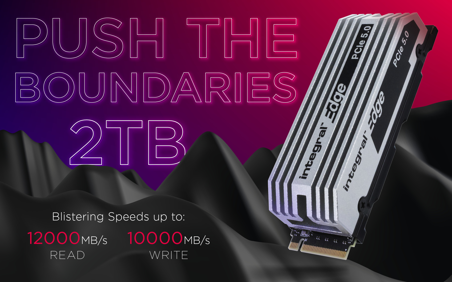 Integral 2TB - 2000GB SSD M.2 2280 NVME 2.0 PCIe Gen5 x4 R-12000MB/s W-10000MB/s IOPS R-1400K W-1400K TLC TBW 1400 WITH HEATSINK EDGE – image 3