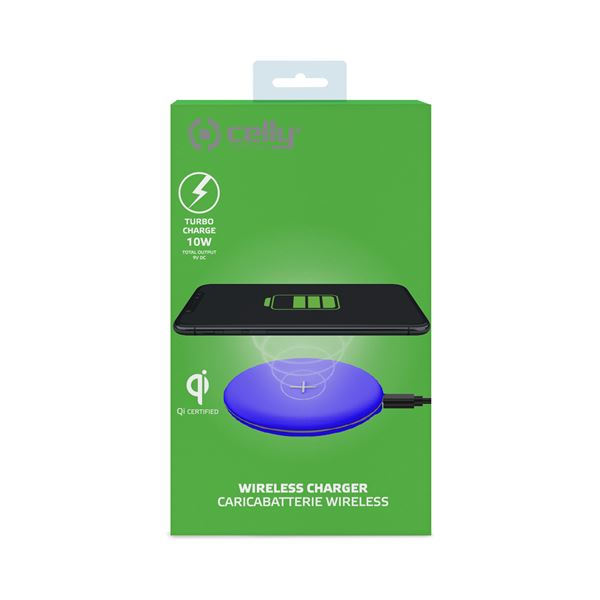 Celly WLFASTFEELBL mobile device charger Smartphone Blue USB Wireless charging Fast charging Indoor – image 3