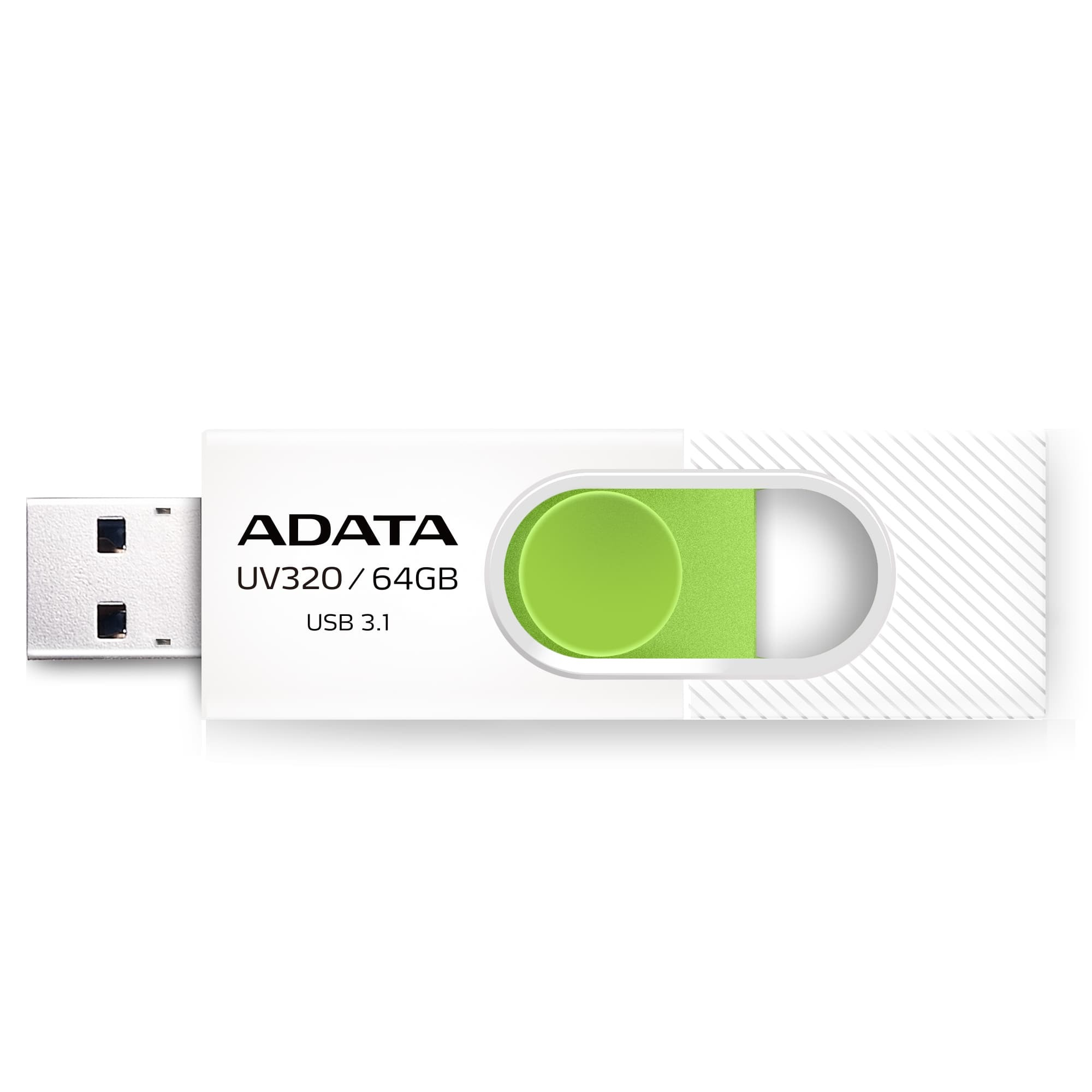 Memoria Usb Adata Uv320 64Gb Usb 3.2 Blanco/Verde - AUV320-64G-RWHGN