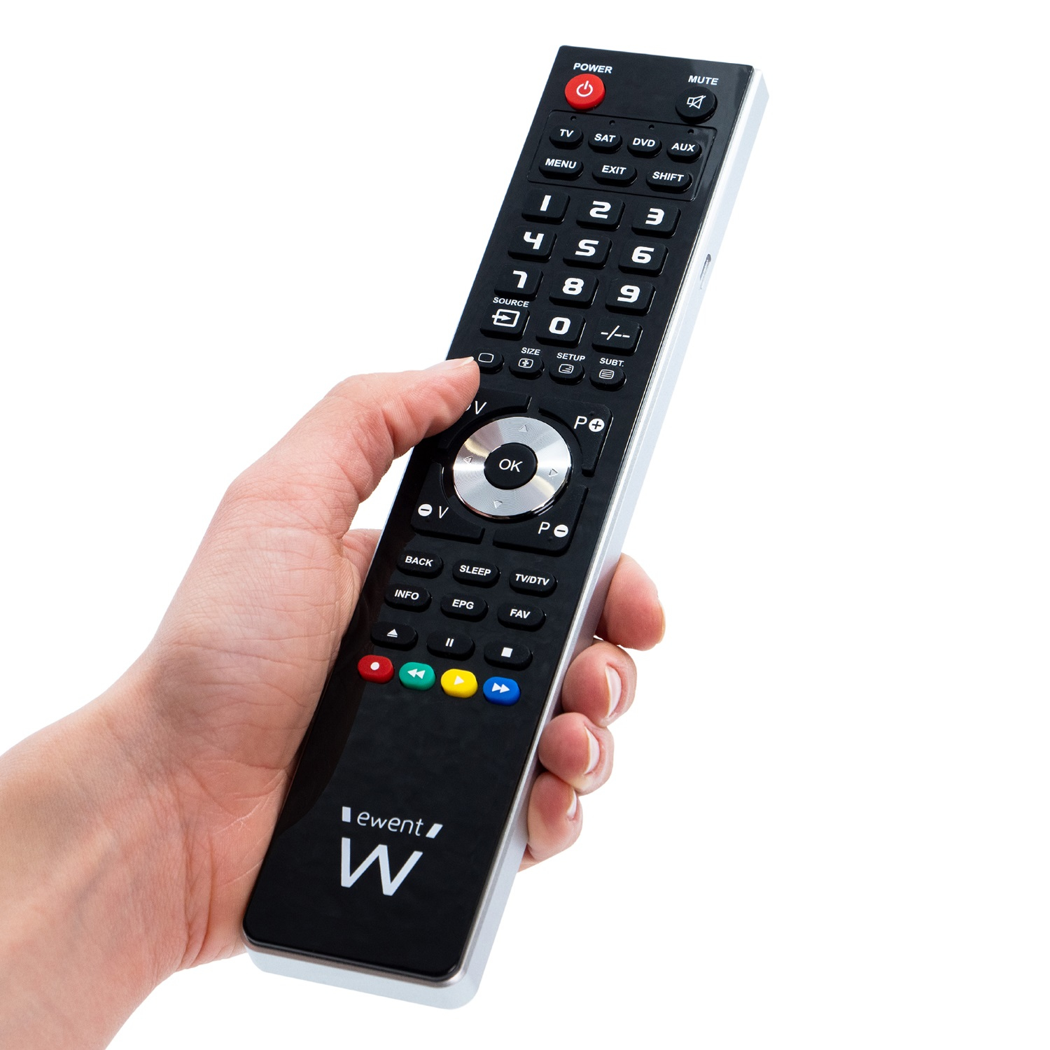 Ewent EW1570 remote control DTT, DVD/Blu-ray, Projector, SAT, STB, Soundbar speaker, TV, Universal, VCR Press buttons – image 3
