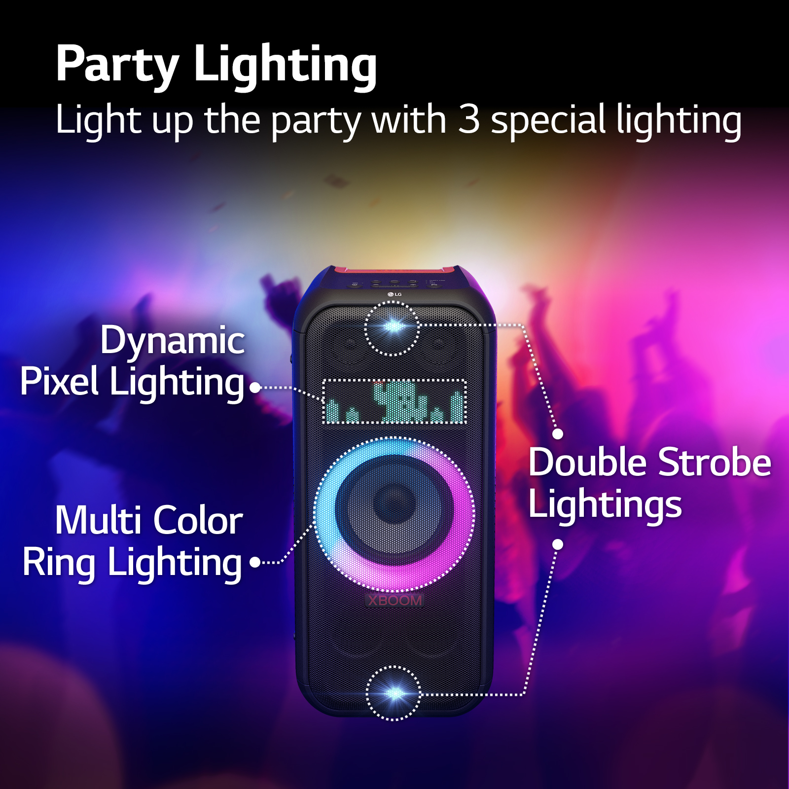 LG XL7S.DGBRLLK portable/party speaker 2.1 portable speaker system Black – image 3