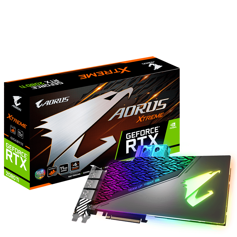 GIGABYTE AORUS GeForce RTX 2080 Ti XTREME WATERFORCE WB 11G – image 1