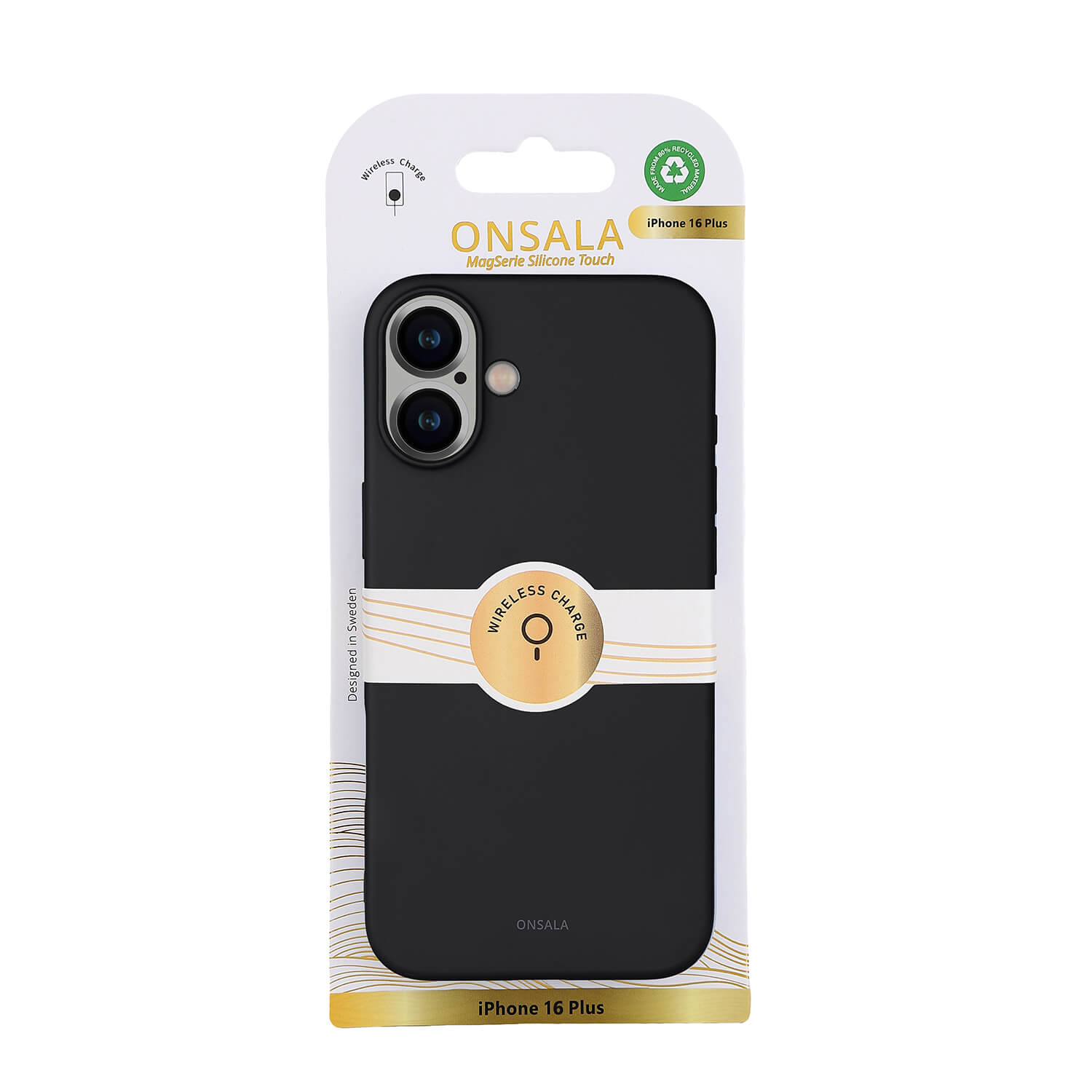 Onsala Phone Case with Silicone Feel Black - iPhone 16 Plus – image 2