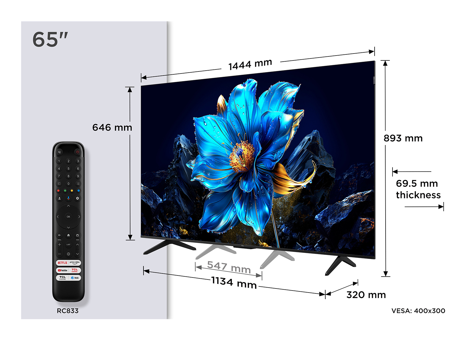 TV Tcl QLED 65P79K 164 cm 2025 — photo 1