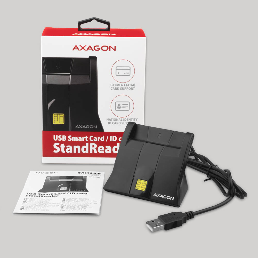 Axagon CRE-SM4 smart card reader Indoor USB USB 2.0 Black – image 7