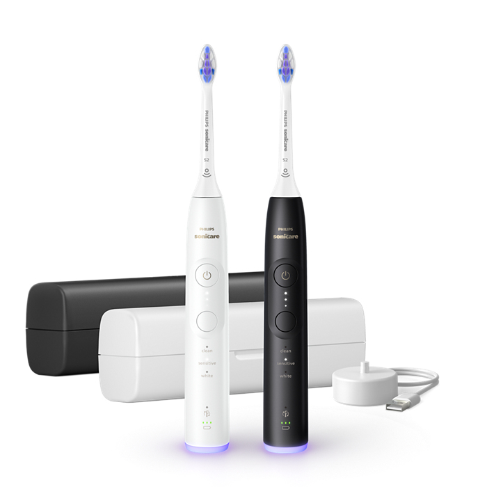 Philips Series Sonicare spazzolino elettrico sonico con base di ricarica e custodia 3 livelli di intensità sensore di pression