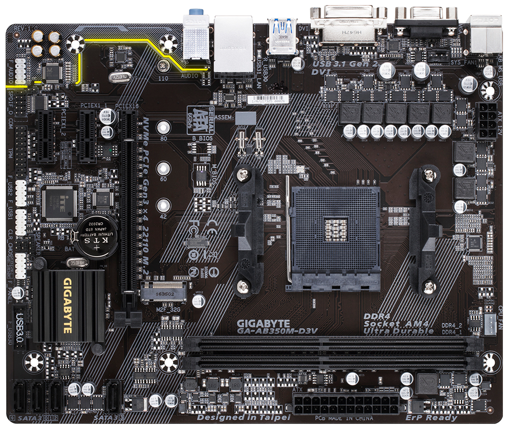 GIGABYTE GA-AB350M-D3V motherboard AMD B350 Socket AM4 micro ATX – image 2