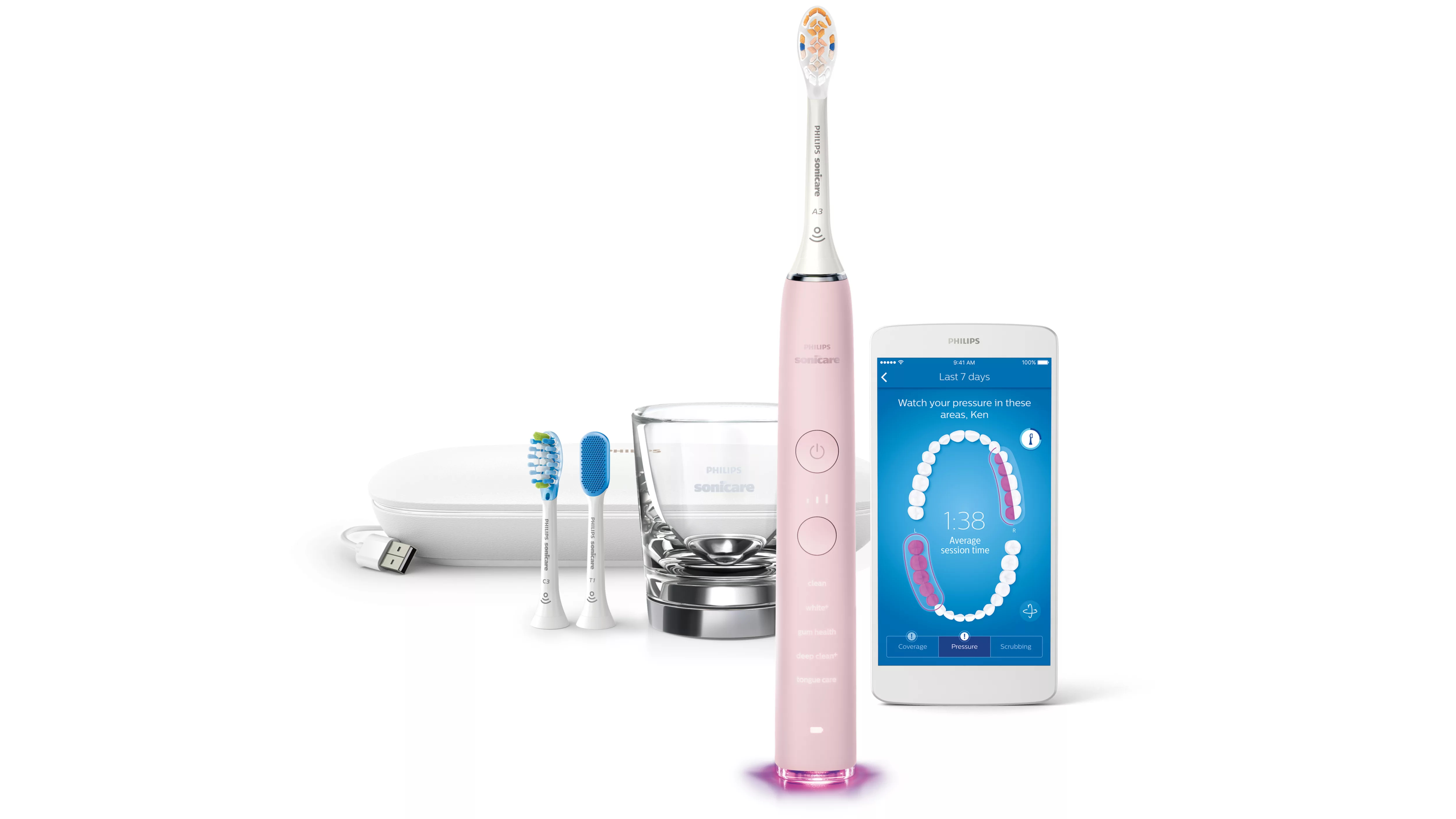 Philips HX9923/21 Sonic Elektrikli Diş Fırçası Pembe, 3 Hız, 5 Mod
