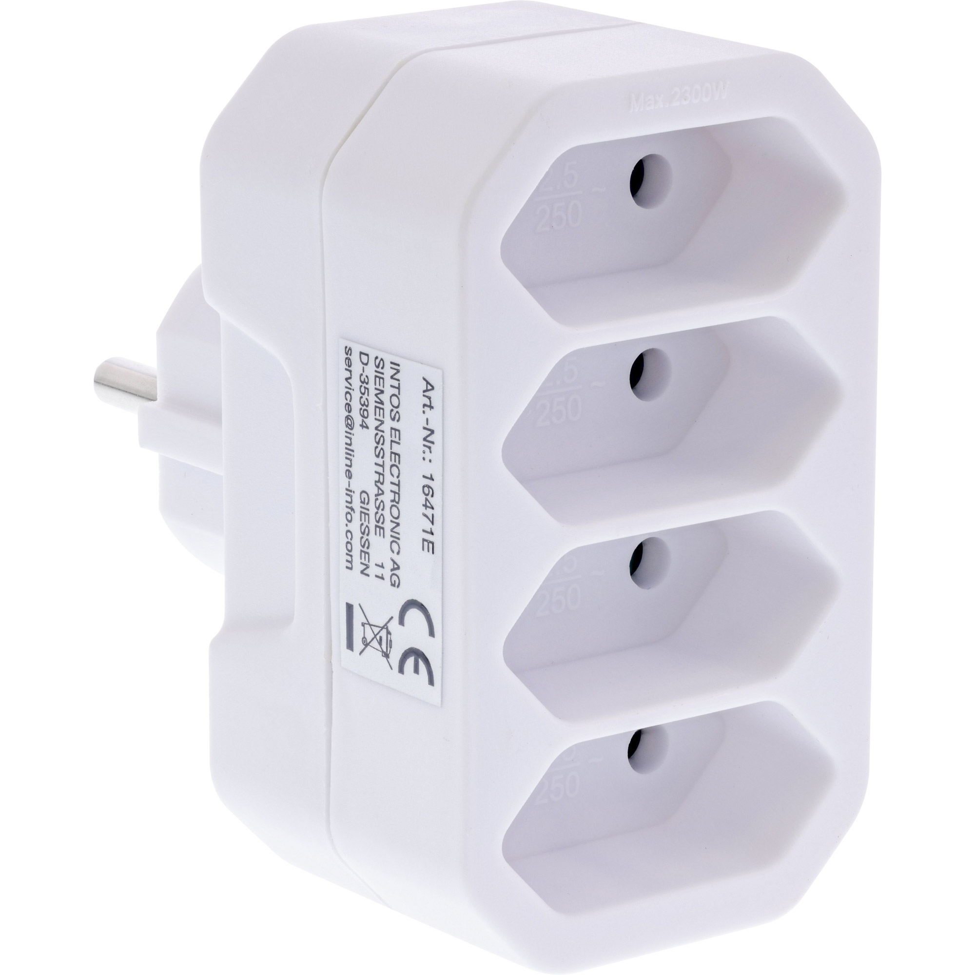 InLine 16471E adattatore per presa di corrente Tipo F Tipo C (Europlug) Bianco