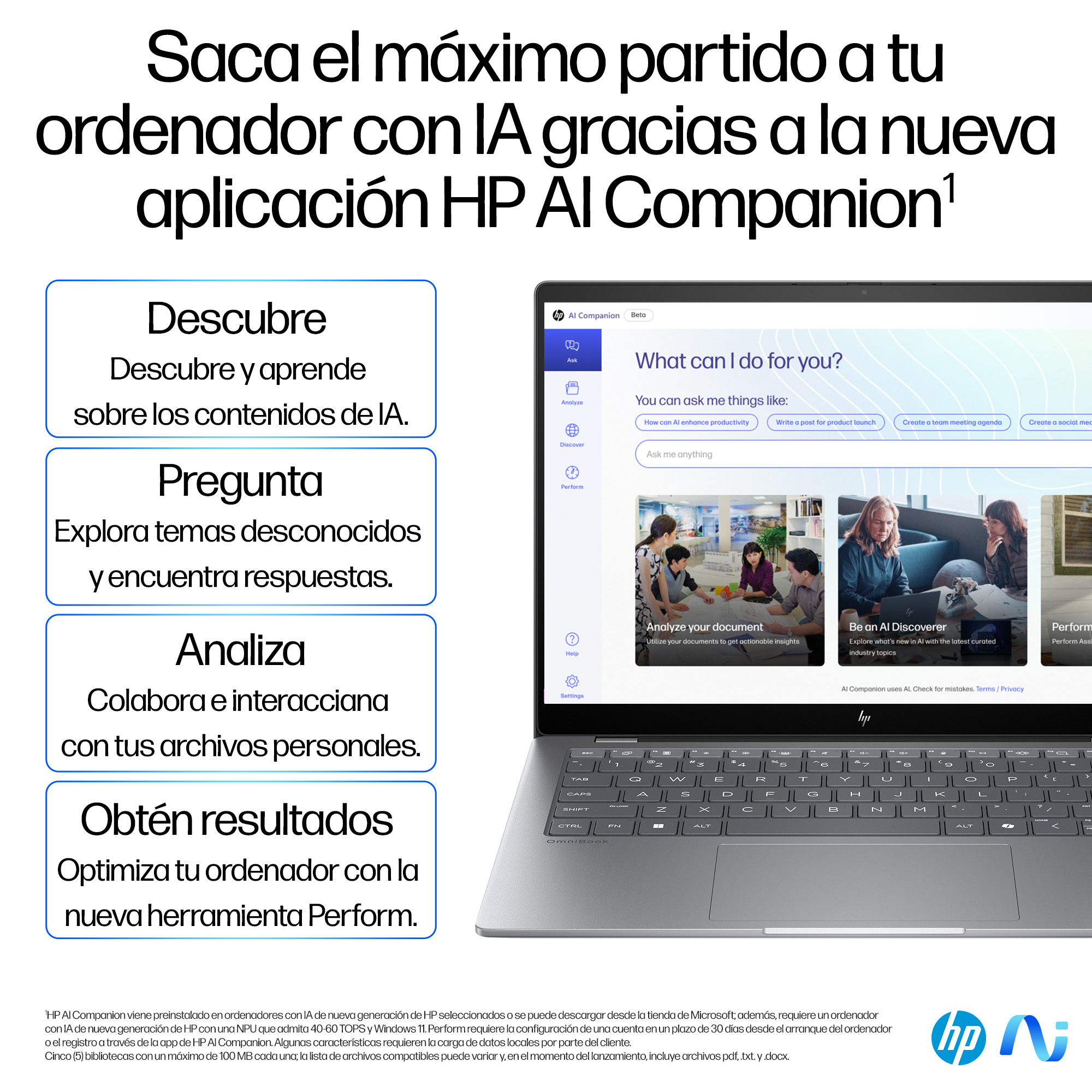 Portátil - HP OmniBook X 14- fe0002ns Copilot+ PC, 14" 2K, Snapdragon® Elite X1E-78-100 45 TOPS, 16GB RAM, 1TB SSD, Adreno Graphics, Windows 11 H - imagen 16