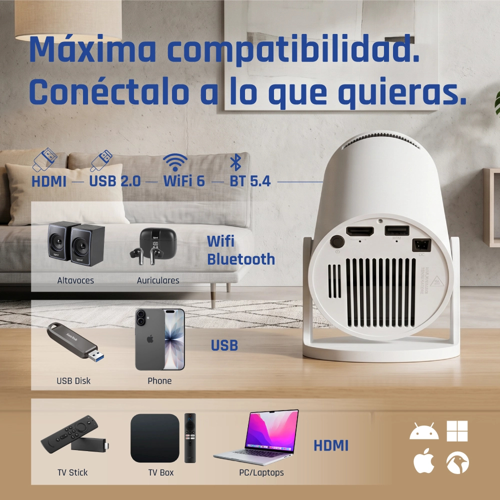 iggual IGG318973+IGG318126 data projector 120 ANSI lumens 720p (1280x720) White – image 5