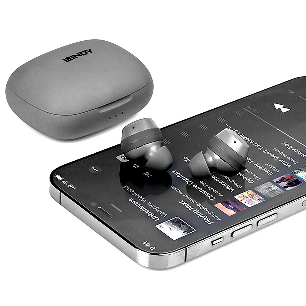 Lindy LE400W Headset Wireless In-ear Music/Everyday USB Type-C Bluetooth Grey – image 3