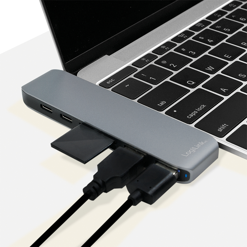 LogiLink UA0302 laptop dock/port replicator USB 3.2 Gen 1 (3.1 Gen 1) Type-C Aluminium, Black – image 6