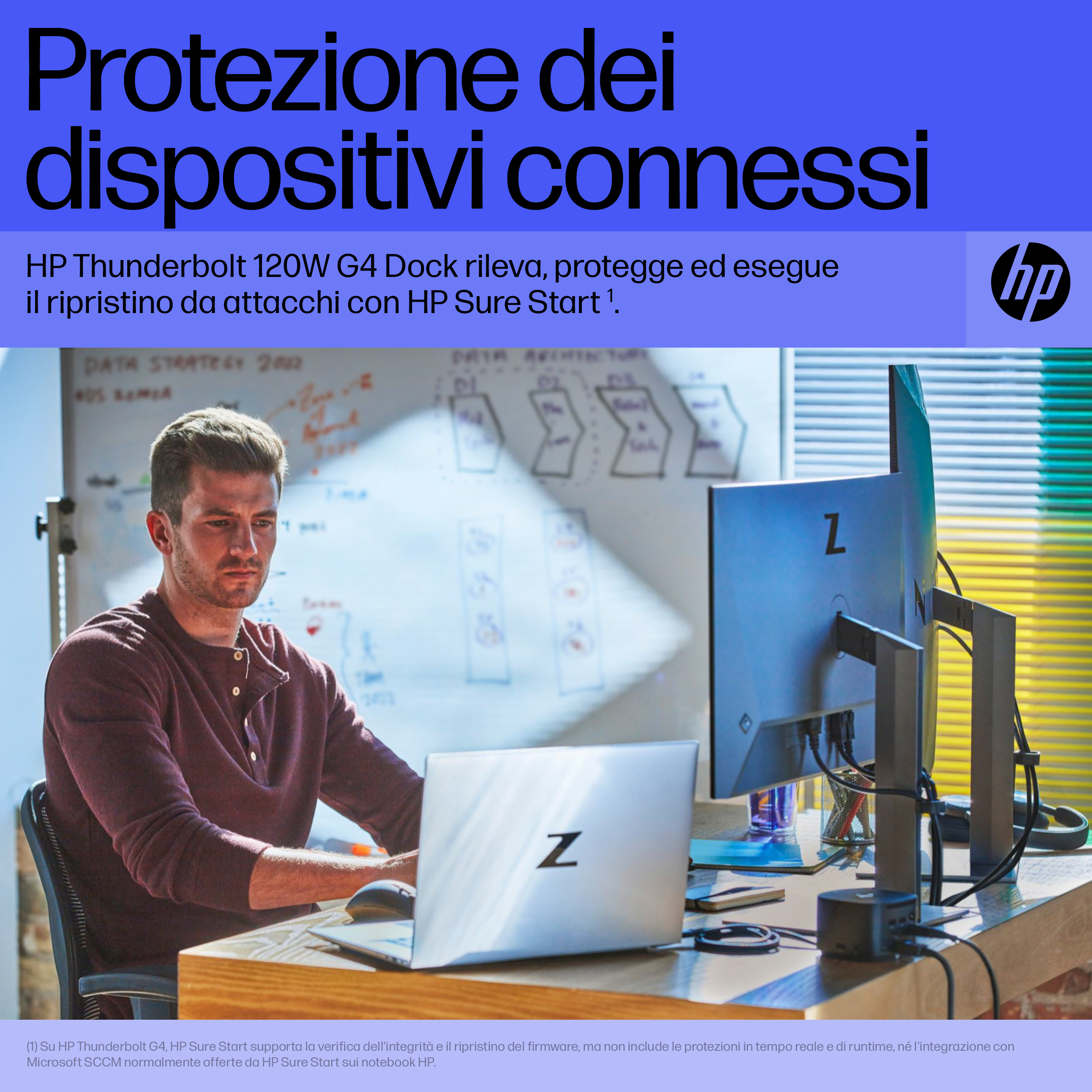 HP Thunderbolt Dock 120W G4. Connectivity technology: Wired, Host interface: Thunderbolt 4. Product colour: Black, Cable l