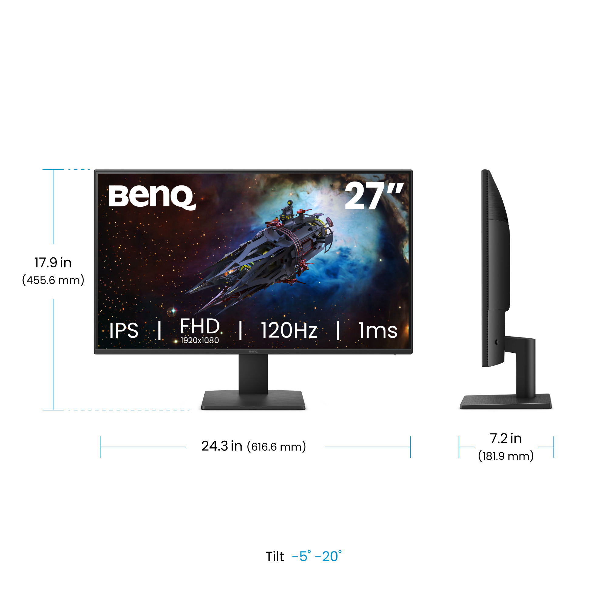 BenQ GW2791P 27" IPS 1920x1080 120Hz 1ms Eye-Care Widescreen Gaming Monitor – image 4