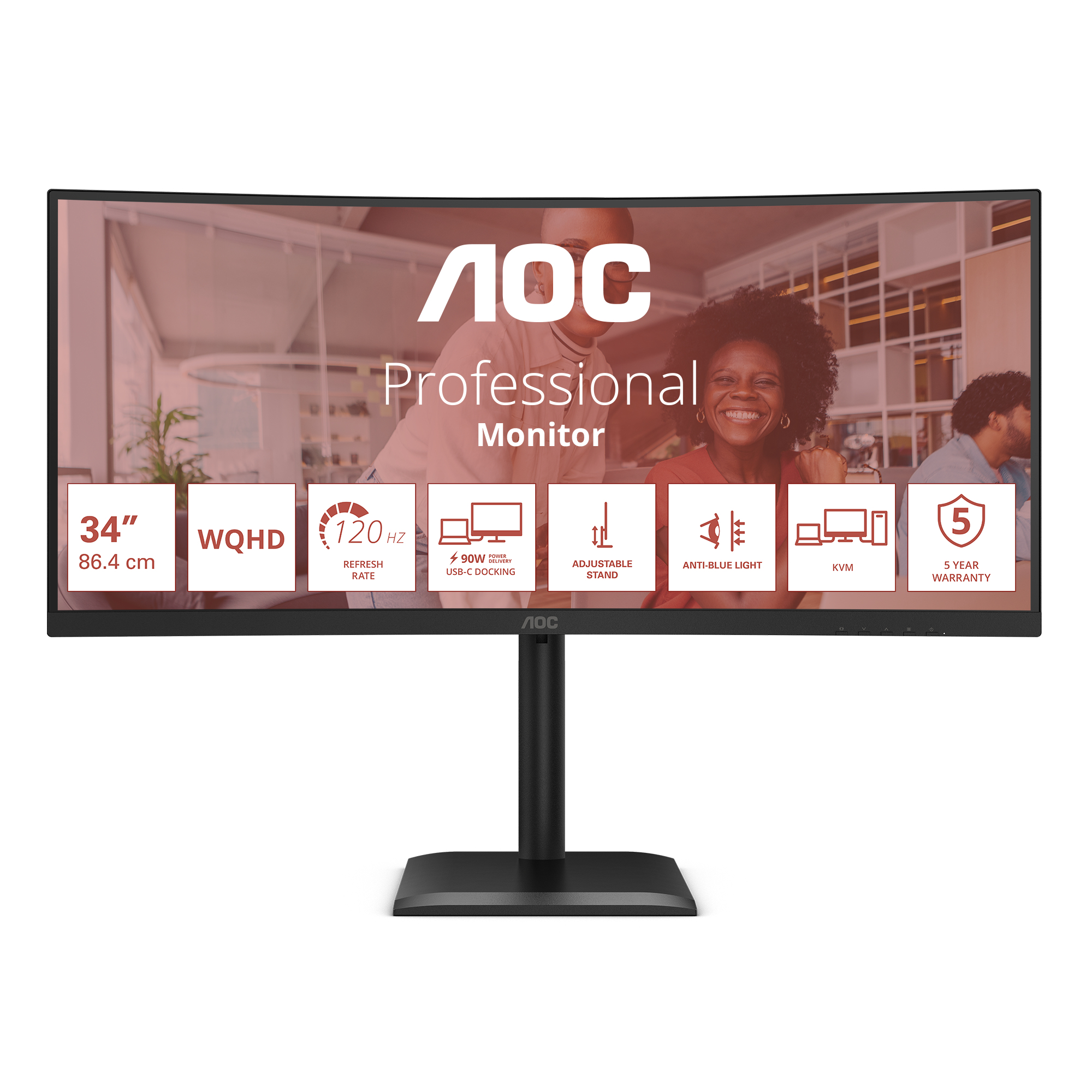 AOC E4 CU34E4CV computer monitor – image 2