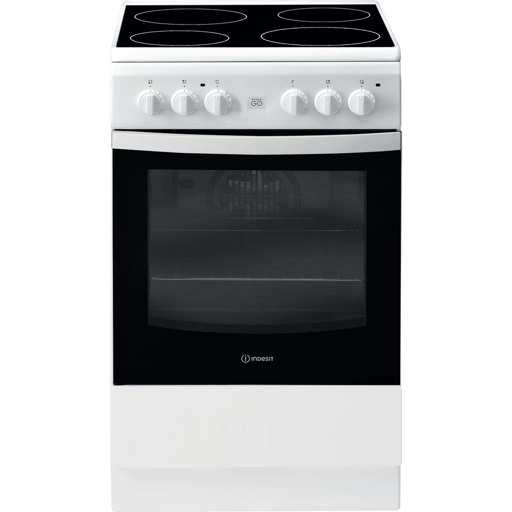Indesit IS5V8GMW/E cooker Freestanding cooker Electric Ceramic hob White – image 1