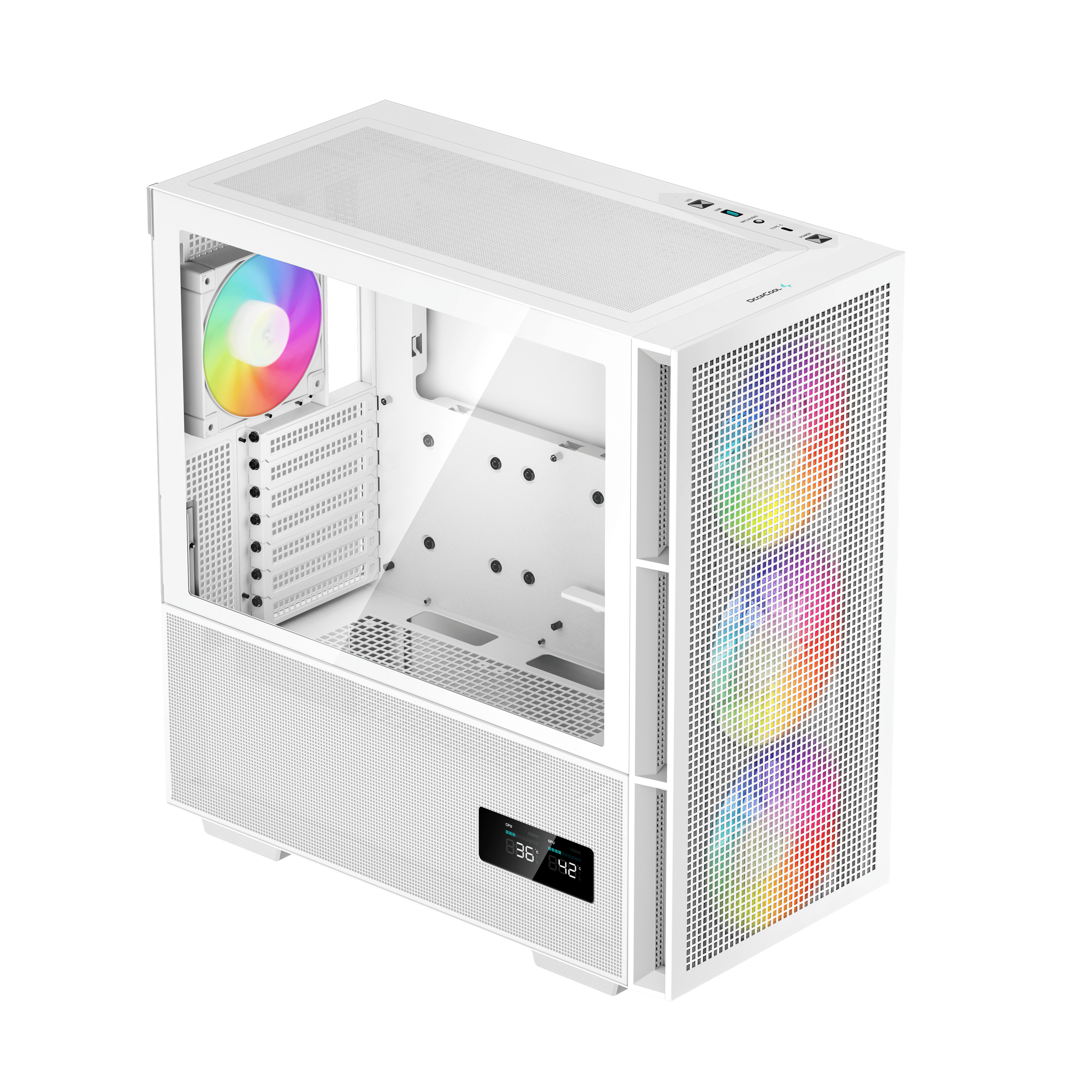 Gabinete Gamer Deepcool CH560 Digital - Media Torre - Mini-ITX/Micro-ATX/ATX/E-ATX - 4 Ventiladores - Panel Lateral - Blanco - R-CH560-WHAPE4D-G-1 Gabinete Gamer Deepcool CH560 Digital - Media Torre - Mini-ITX/Micro-ATX/ATX/E-ATX - 4 Ventiladores - Panel Lateral - Blanco - R-CH560-WHAPE4D-G-1