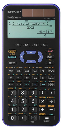 Sharp EL-W531XGB-VL calculator Pocket Scientific Black, Violet
