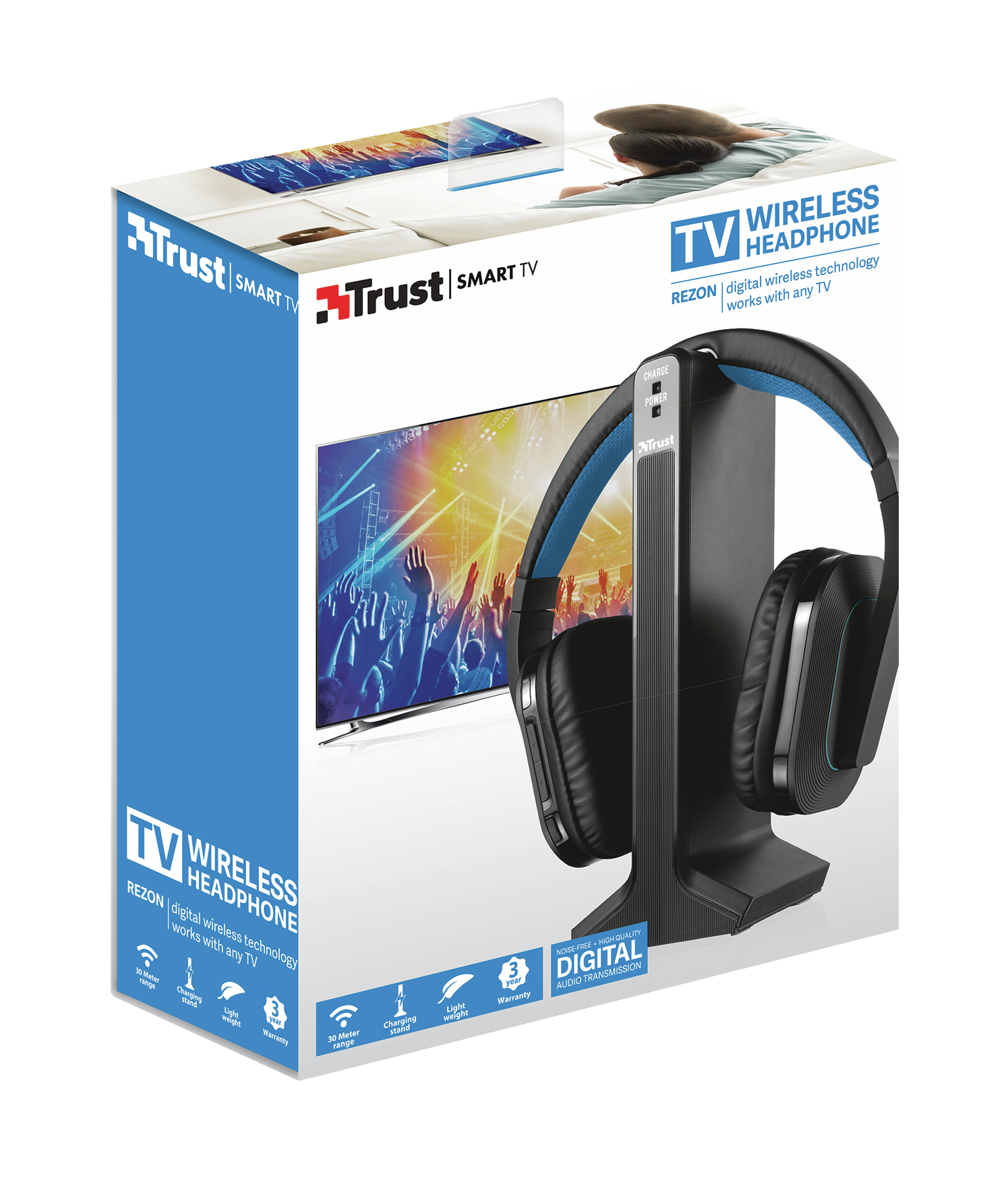 Trust 20071 headphones/headset Wireless Head-band Calls/Music Black, Blue – image 6