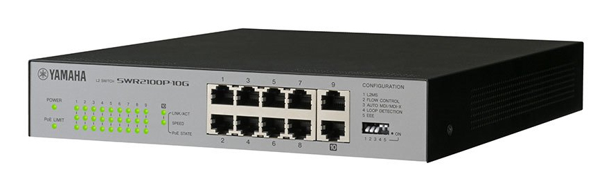 Yamaha SWR2100P-10G Unmanaged L2 Gigabit Ethernet (10/100/1000) Power over Ethernet (PoE) Black, Grey – image 4