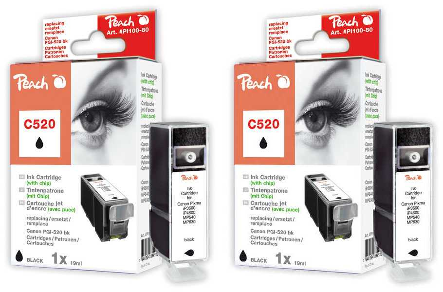 Peach 318857 ink cartridge 2 pc(s) Black