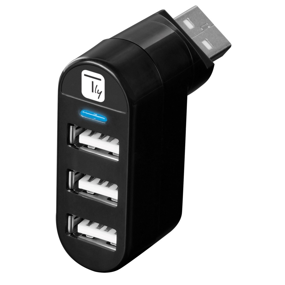 Techly IUSB2-HUB3-ROTB interface hub USB 2.0 480 Mbit/s Black – image 1