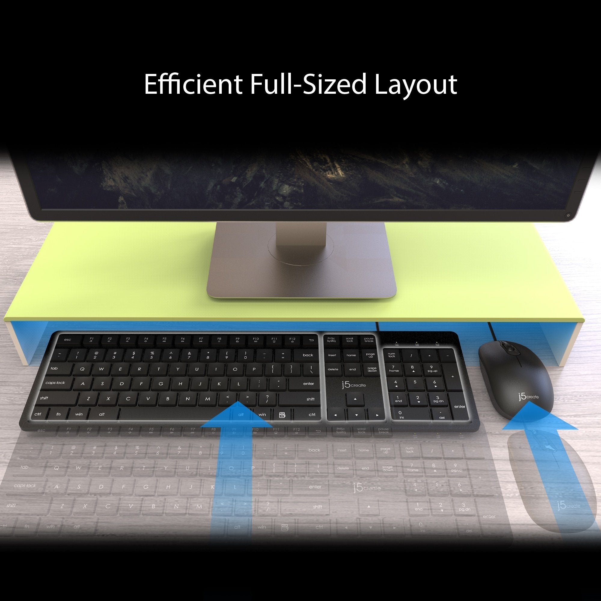 j5create JIKMU115 keyboard Mouse included Office USB Black – image 6