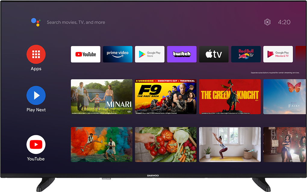 Téléviseur Daewoo 43DM62QA QLED 43 UltraHD 4K Android TV HDR Dolby Vision Direct LED Smart TV — photo 6