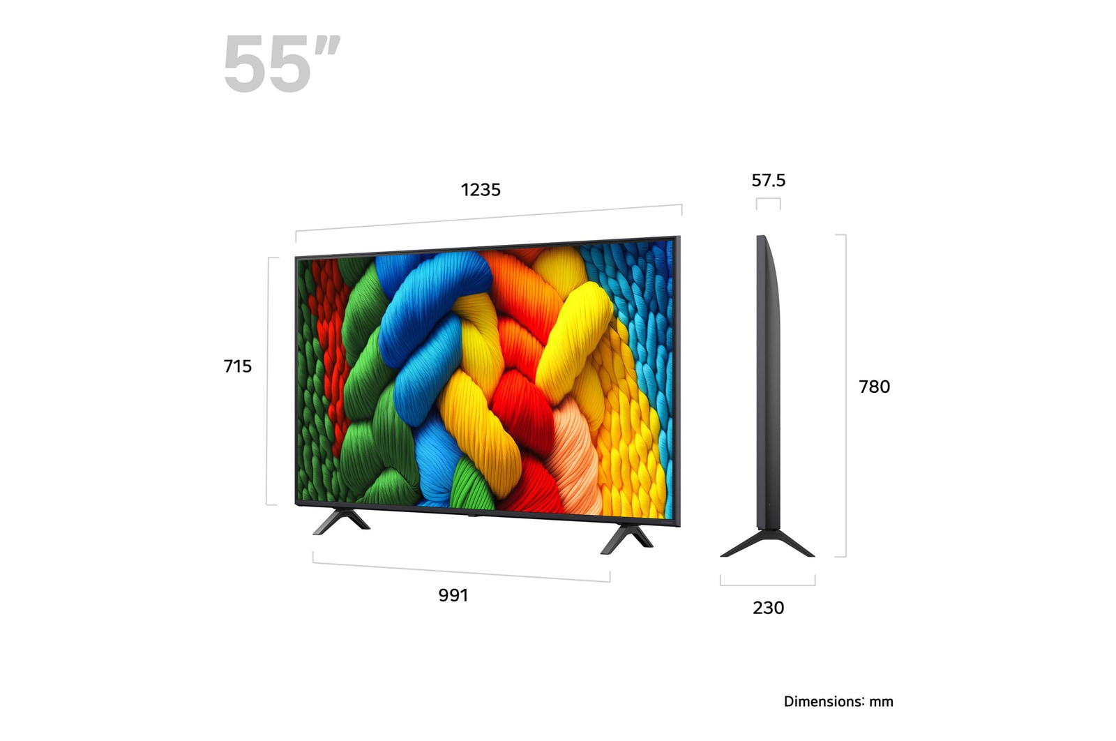 TV intelligente LG 55NANO80A6B.AEU 55 4K Ultra HD LED HDR D LED NanoCell TELEVISEUR LED — photo 2