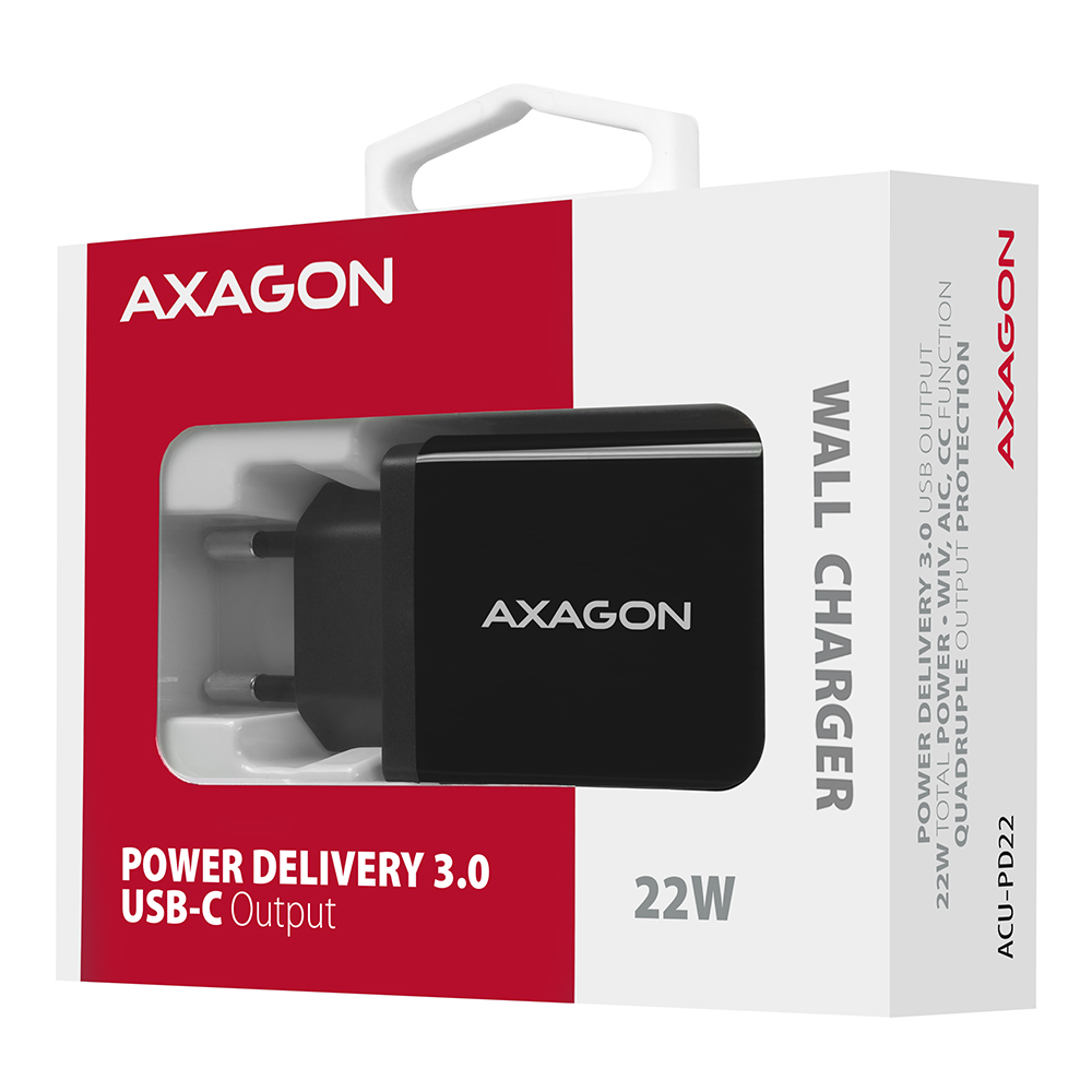 Axagon ACU-PD22 mobile device charger Smartphone Black AC Fast charging Indoor – image 7