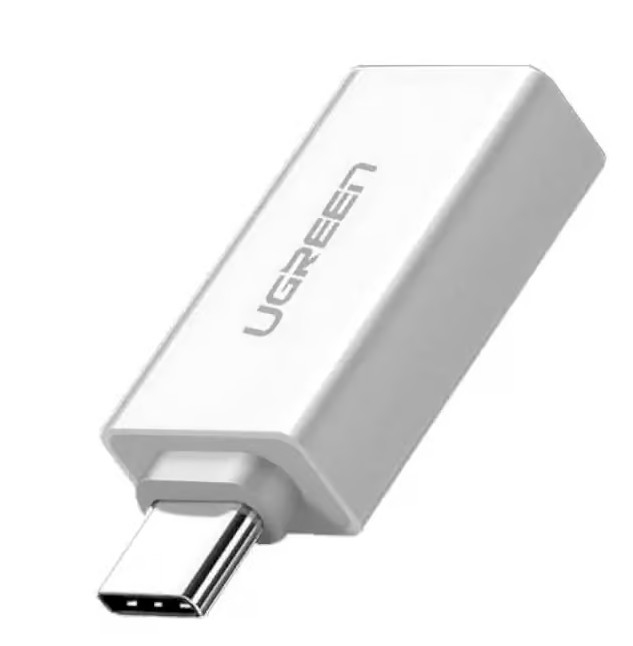 Adaptador OTG de USB-C Macho a USB-A 3.0 Hembra Ugreen 30155, Color Blanco