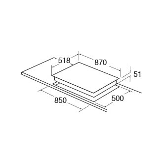 CDA 87cm 5 Zone Induction Hob with Bridging Zones – image 3