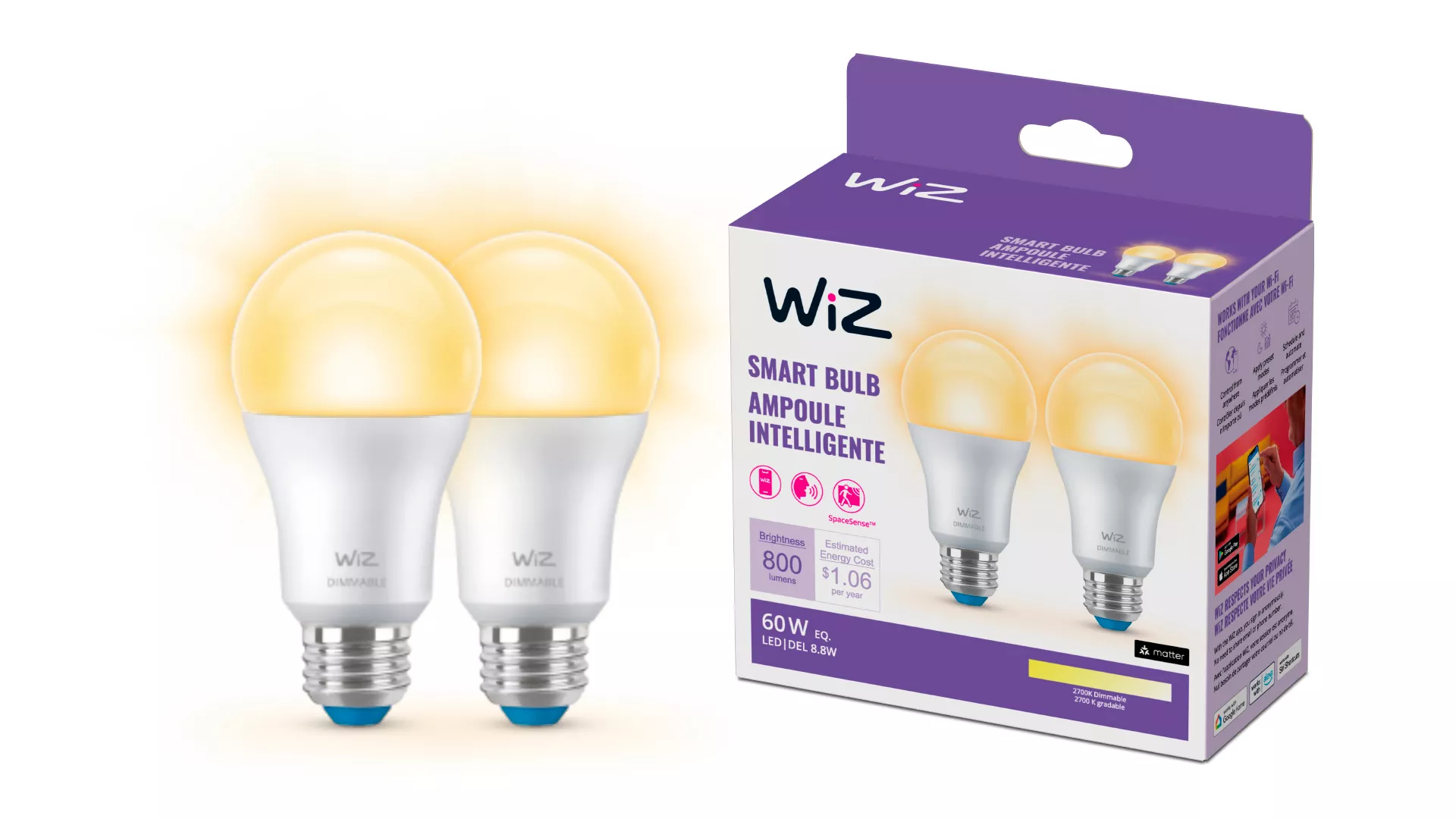 WiZ 046677603649 smart lighting Smart bulb Wi-Fi/Bluetooth – image 2