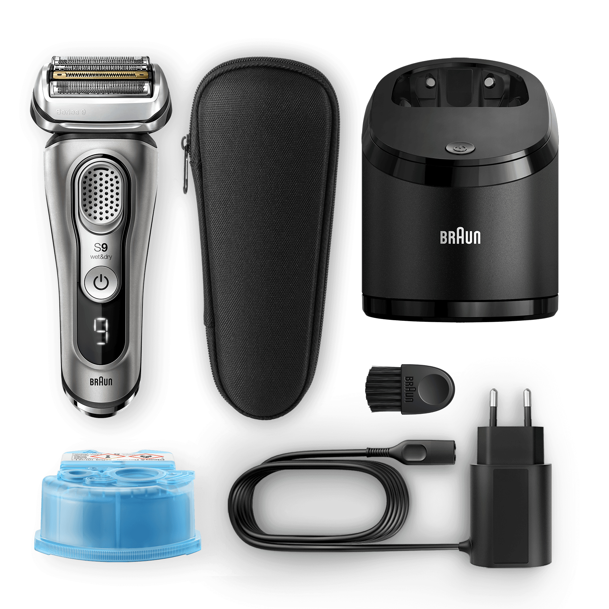 Braun Series 9 9365cc Latest Generation Electric Shaver, Clean&Charge Station, Fabric Case, Graphite – image 8