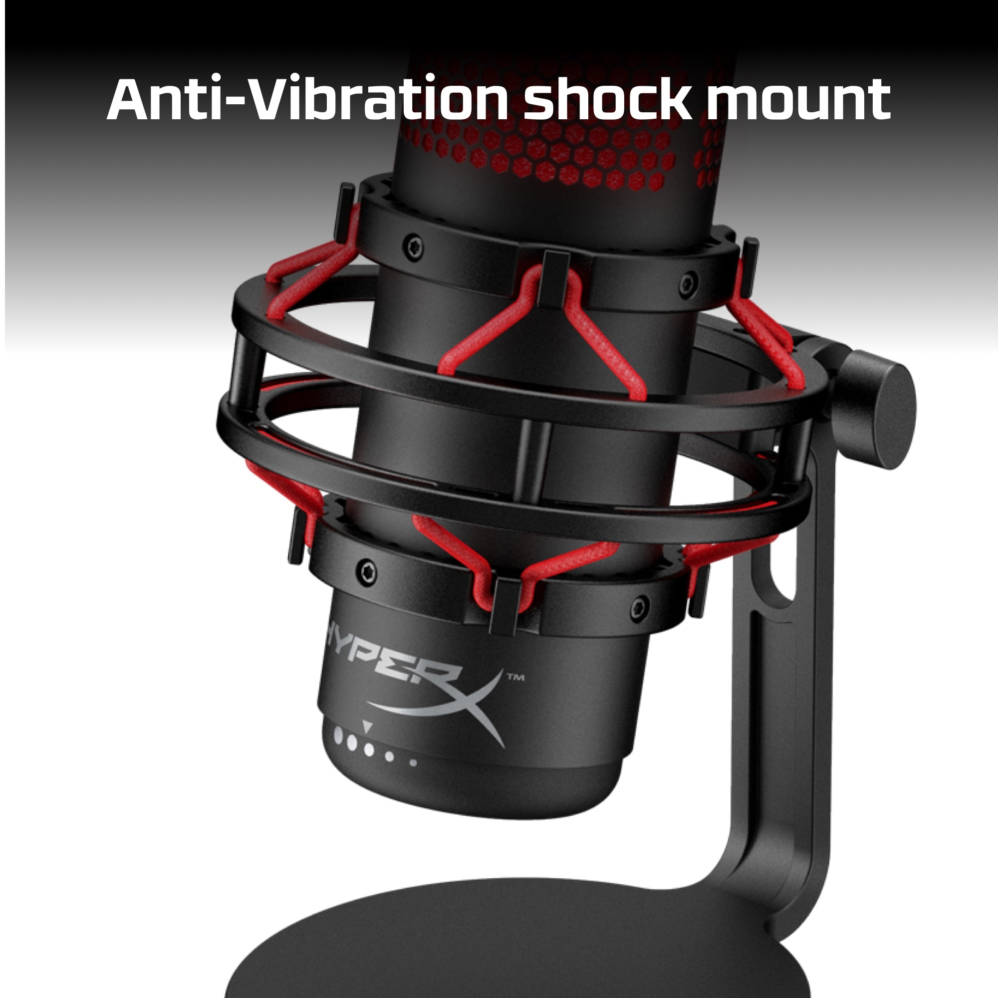 HyperX QuadCast – USB Microphone (Black-Red) – Red Lighting image 16