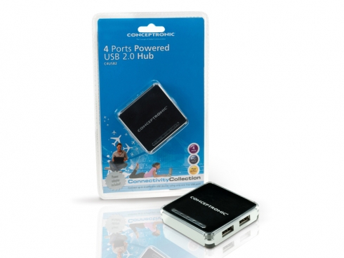 Conceptronic C4USB2 480 Mbit/s Black, Chrome, Silver – image 4