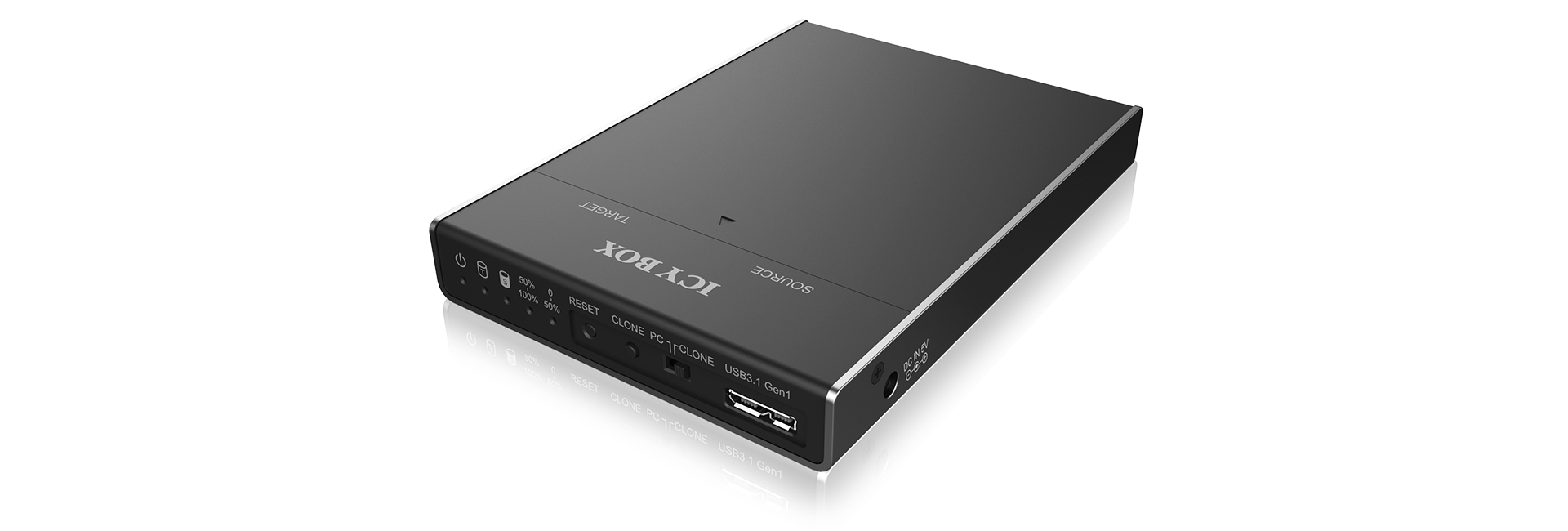 ICY BOX IB-2812CL-U3 USB 3.2 Gen 1 (3.1 Gen 1) Type micro-B Black – image 1