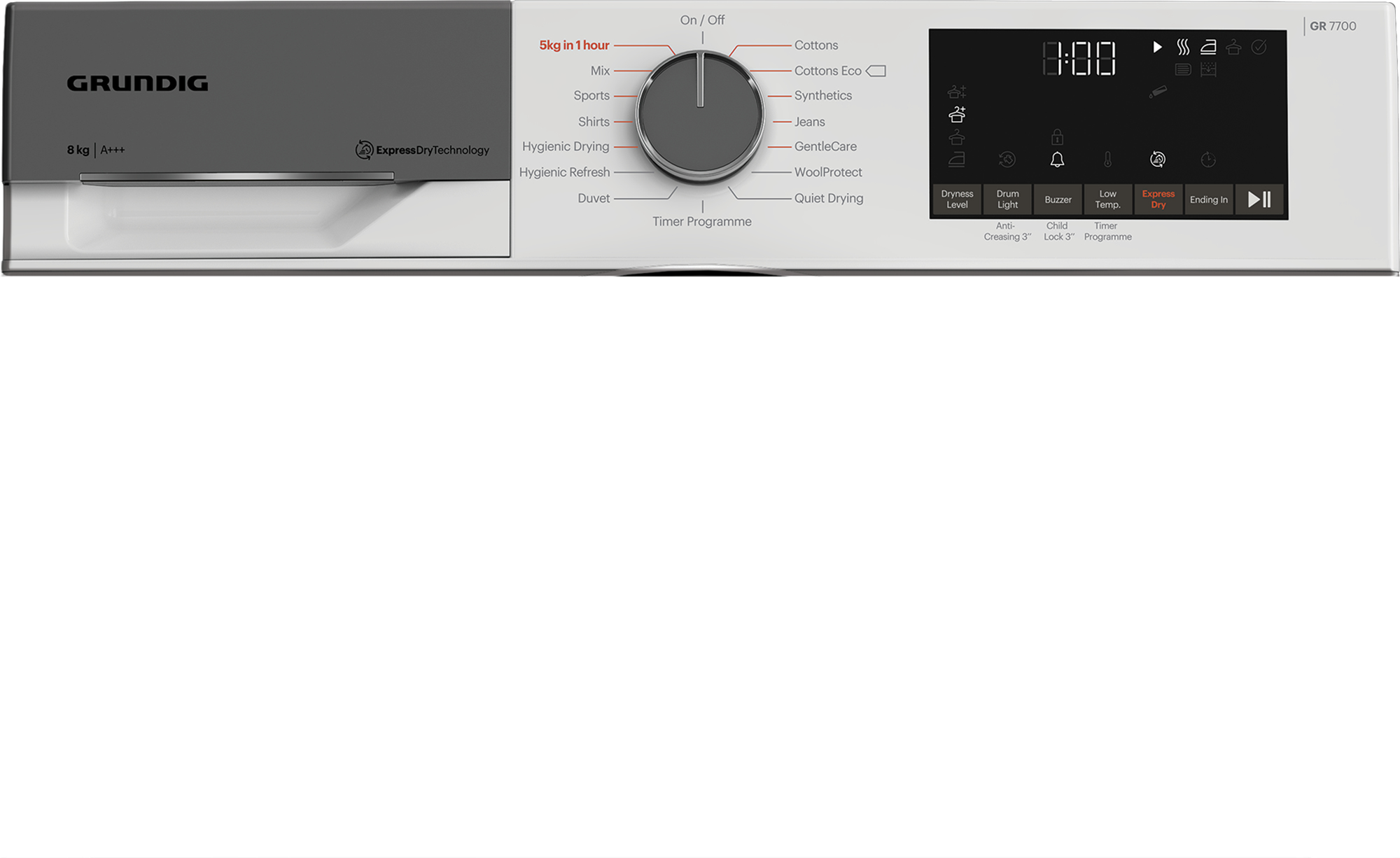 Grundig GT76824EW 8kg ExpressDry Tumble Dryer with Hybrid Drying Technology – image 5