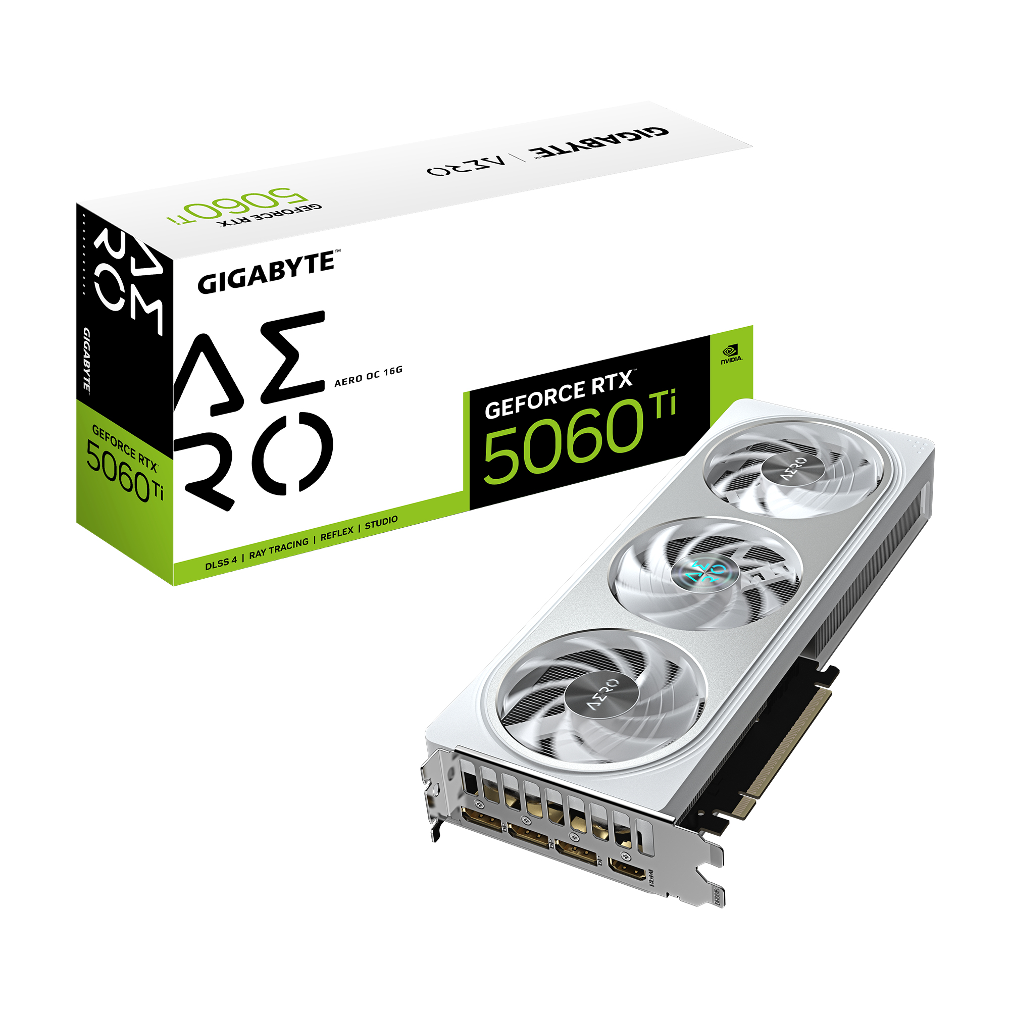 GIGABYTE GeForce RTX 5060 Ti AERO OC 16G Scheda Grafica – 16 GB GDDR7, 128 bit, PCI-E 5.0, 2647MHz Frequenza Core, 3 x Displa